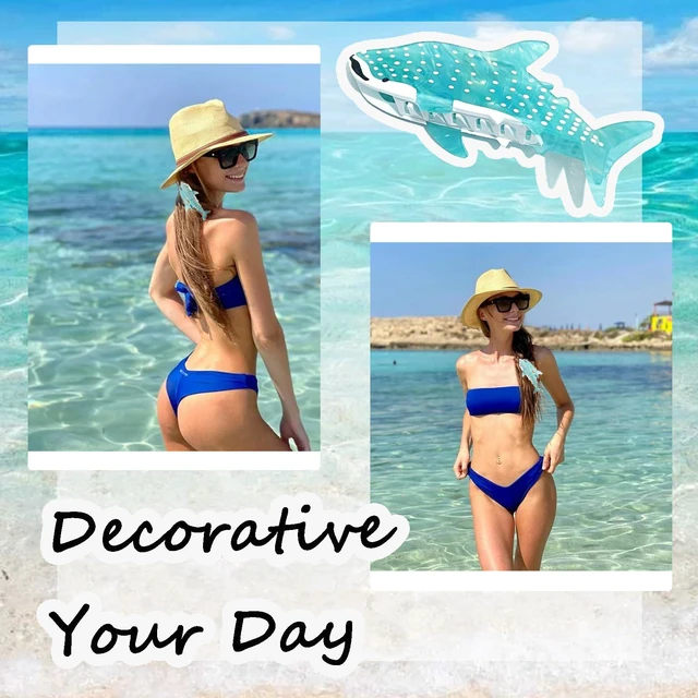 Alt view image 3 of 7 - Whale Shark Hair Clip Fun Animal Claw Clips Cute Ocean Hair Clips Shark Gifts for Women Acetate Claw Clips Hair Accessories for Women Girls