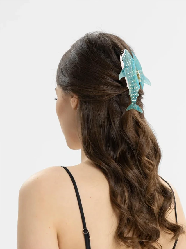 Alt view image 5 of 7 - Whale Shark Hair Clip Fun Animal Claw Clips Cute Ocean Hair Clips Shark Gifts for Women Acetate Claw Clips Hair Accessories for Women Girls