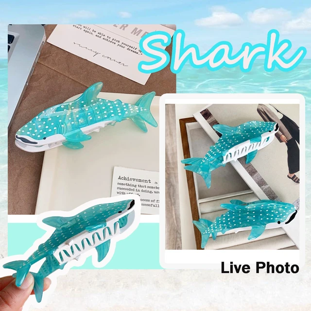 Alt view image 6 of 7 - Whale Shark Hair Clip Fun Animal Claw Clips Cute Ocean Hair Clips Shark Gifts for Women Acetate Claw Clips Hair Accessories for Women Girls