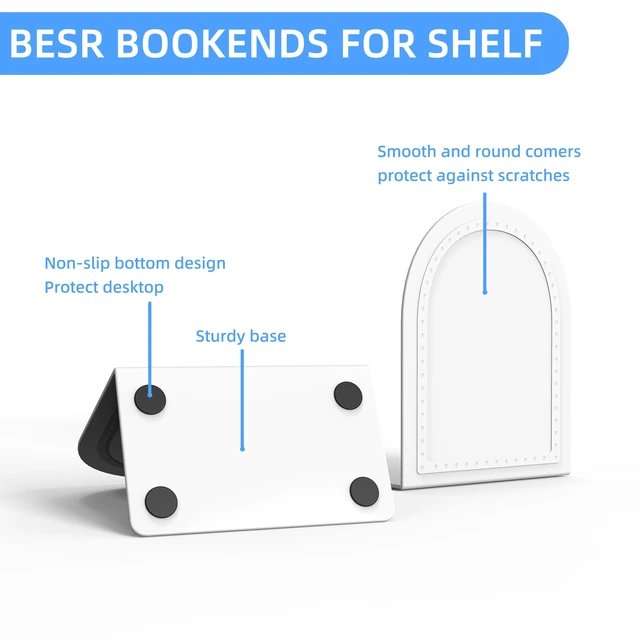 Alt view image 4 of 7 - Bookends Metal Book Ends Universal Economy Bookends
