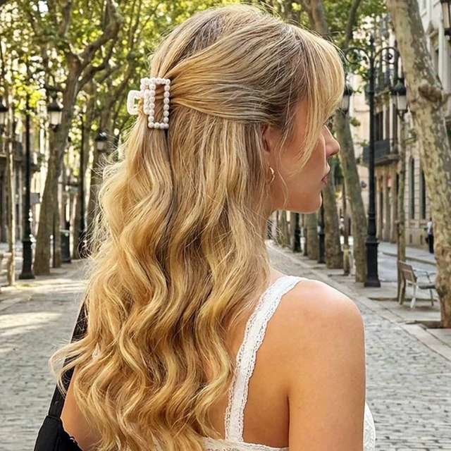 Alt view image 3 of 7 - Pearl Hair Clips Mini Claw Clips Bridal Hair Accessories for Women | White Hair Claw Clips Mini Cute Hair Clips for Daily Wedding Prom