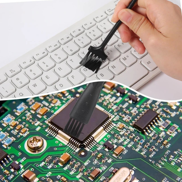 Alt view image 5 of 7 - 10 PCS Keyboard Brush Keyboard Cleaning Brushes Kit Mini Anti Static Brush Small Nylon Dust Cleaning Brushes for Electronic Devices Computer Motherboard Fans Camera Small Space