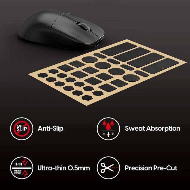 Alt view image 2 of 7 - Pre-Cut 1 Universal Griptape Pre-Laminated Sweat Absorbing High Performance Universal Anti Slip Mouse Grip Tape Ultra-Thin 0.5mm (0.02in)