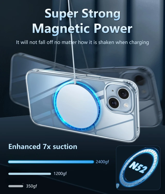 Alt view image 3 of 6 - for iPhone 15/14/13 Case Compatible with Magsafe Clear Phonecase | Screen Protector, Military Grade Drop Protection, Slim Magnetic Phone Cases, Shockproof Bumper, Transparent Cell Cover