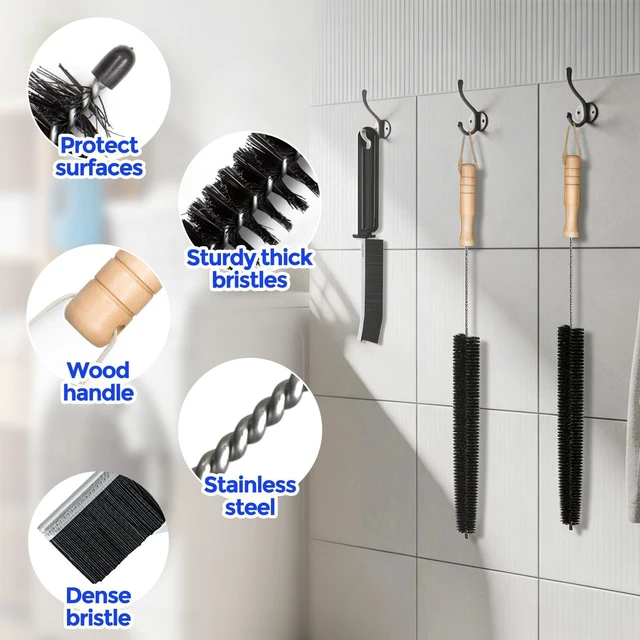 Alt view image 5 of 5 - Dryer Vent Cleaner Kit, 3 Pcs Replacement Lint Brush for Vent Trap | Dryer Vent Cleaning Kit with Crevice Tool - Deep Lint Brush for Dryer Trap & Filter, Flexible Nylon Bristles