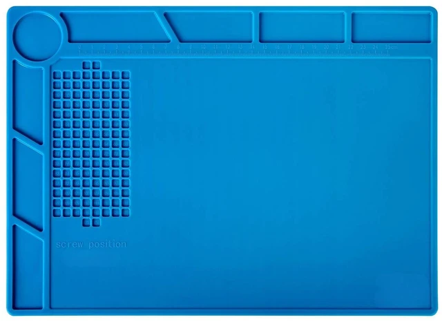 Main image of Insulation Silicone Soldering Mat Repair Mat, Silicone Work Mats | Heat Resistant 932°F with Scale Ruler and Screw Position for Soldering, CellPhone Electronics Repair, Size: 13.8 x 9.8 inch