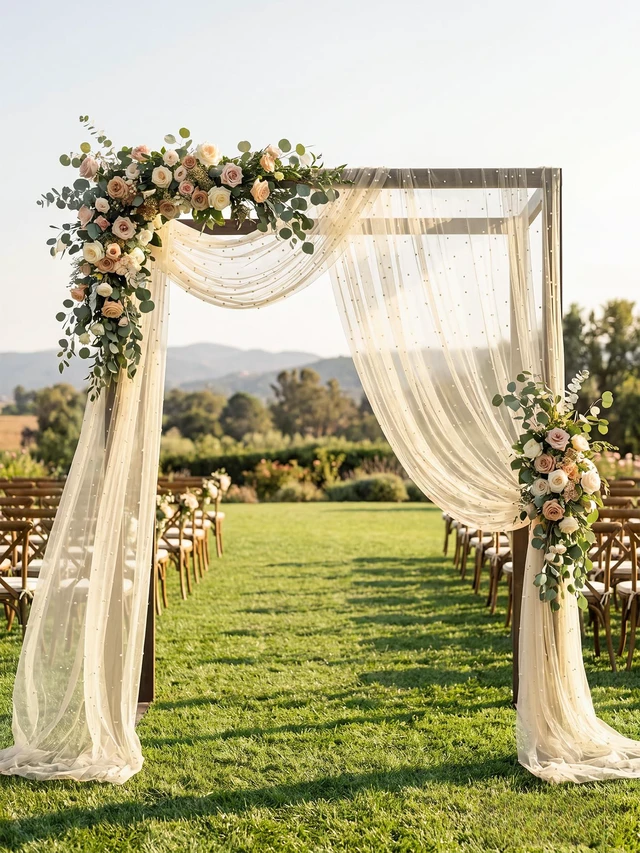 Alt view image 6 of 7 - Pearl Cheesecloth Table Runner, Beige Gauze Table Runner | Party Bridal Shower Living Room Styling Valentine Home Decor