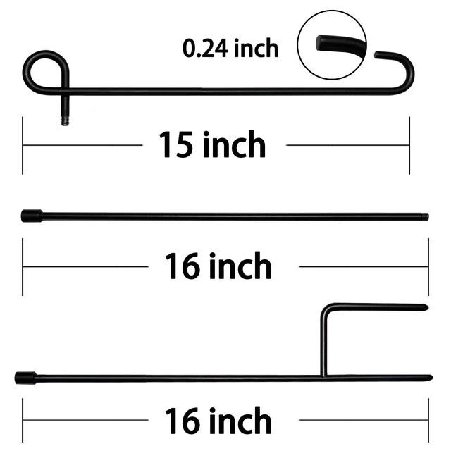 Alt view image 6 of 7 - Garden Flag Stand,Premium Garden Flag Holder Pole Metal Powder-Coated Weather-Proof Paint with Graden Flag Clip and Spring Stoppers Without Flag Garden Decorations