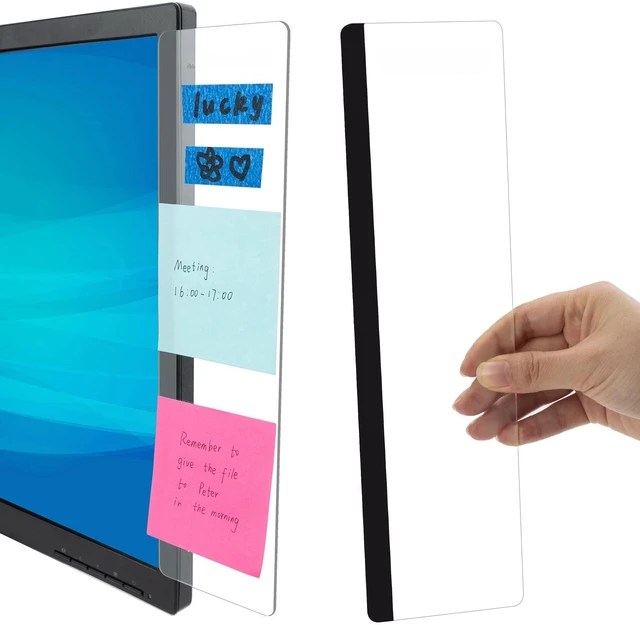 Main image of Office Desk Accessories 2pcs Computer Monitor Memo Board Office Supplies | Computer Monitor Memo Board Computer Sticky Note Holder