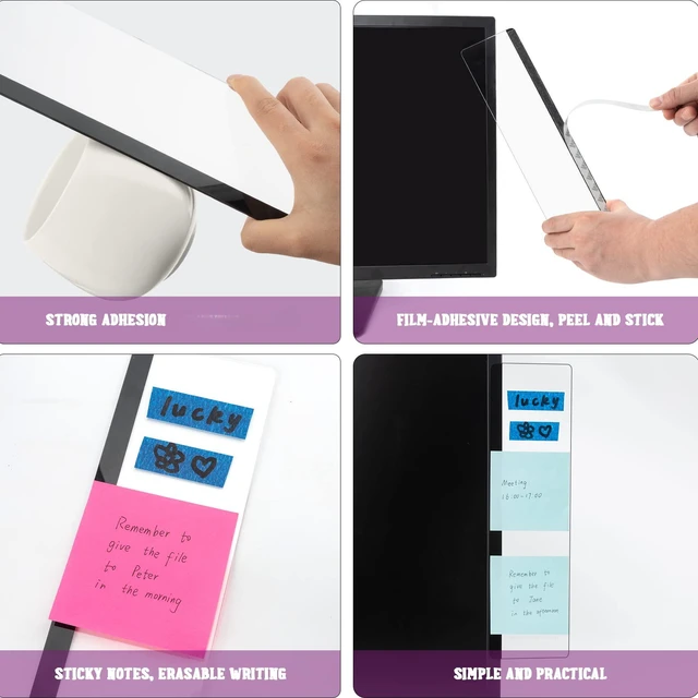 Alt view image 4 of 6 - Office Desk Accessories 2pcs Computer Monitor Memo Board Office Supplies | Computer Monitor Memo Board Computer Sticky Note Holder