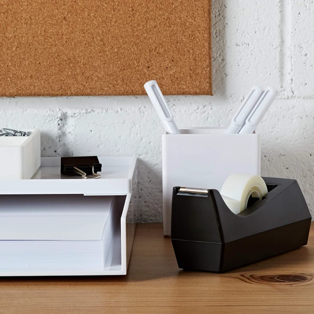 Alt view image 2 of 6 - Desktop Tape Dispenser, Black, 2.7 in. x 2.7 in. x 6.4 in., 1 Tape Dispenser, Polystyrene
