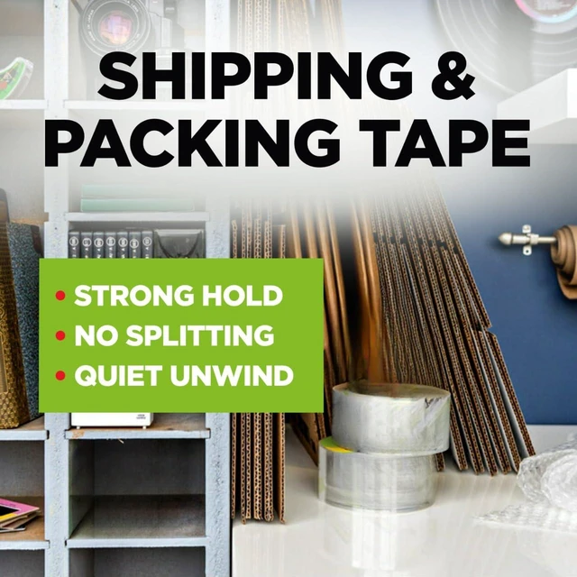 Alt view image 2 of 5 - Shipping Packaging Tape, 1.88" x 54.6 yd, Designed for Packing, Shipping and Mailing, Quiet Unwind, No Splitting or Tearing, 3" Core, Clear, 1 Roll