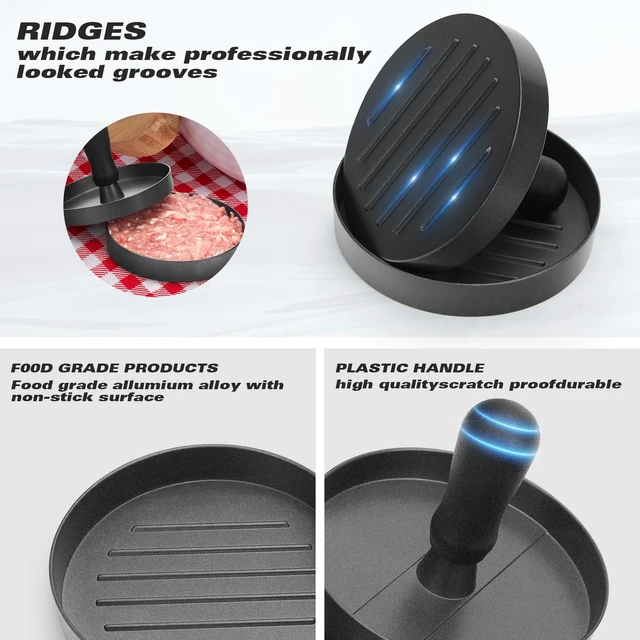 Alt view image 4 of 7 - Burger Press 200 Patty Papers Aluminum Burger Press Patty Maker Meat Beef Cheese Veggie Burger Maker for Grill Griddle BBQ Barbecue