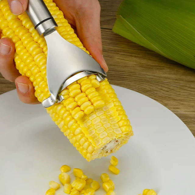 Alt view image 2 of 6 - Corn Peeler Stainless Stee Corn Cob Stripper Tool Corn Thresher from the Cob, Removes Corn Kernels From Corn Cobs In Seconds, Kitchen Gadget