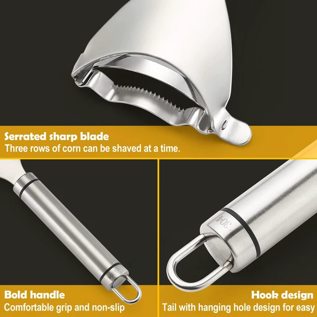 Alt view image 3 of 6 - Corn Peeler Stainless Stee Corn Cob Stripper Tool Corn Thresher from the Cob, Removes Corn Kernels From Corn Cobs In Seconds, Kitchen Gadget