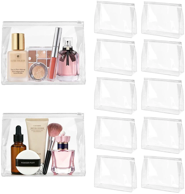 Main image of Mini Clear Makeup Bags, 7.9" x 5.9" x 2", 12 PCS | Waterproof, Zipper Organizer Pouches, Plastic Travel Toiletry Bags, For Cosmetics, Swimsuit, Bikini
