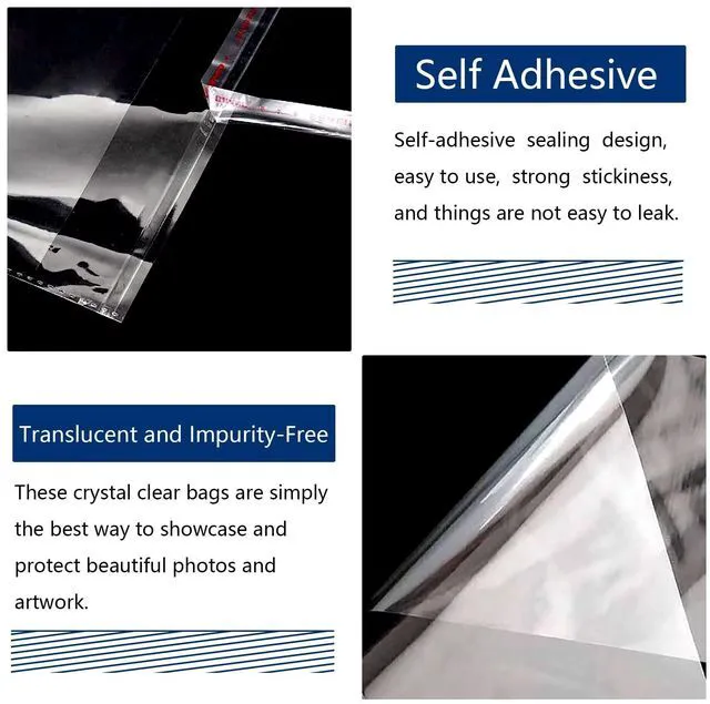 Alt view image 6 of 6 - Long Cellophane Bags 1'' x 6'' 100pcs Self Sealing Adhesive Bags Clear OPP Poly Cello Bags 1mil for Candy Gifts Favors Pen Jewelery Samples Beads