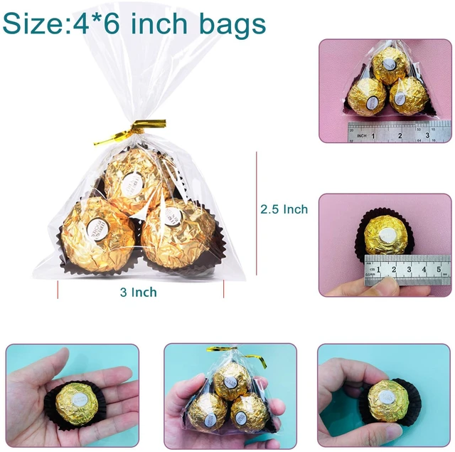 Alt view image 3 of 7 - 200 Pcs 4x6 Cellophane Treat Bags with 200 Twist Ties | Clear Cellophane Bags for Gift Wrapping,Packaging Candies,Dessert,Bakery,Party Favors