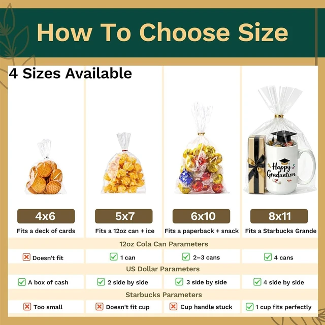 Alt view image 3 of 7 - Cellophane Bags, 100 Pack 6x10 inch With Ties for Pretzel Packs | Use them for pretzel rods, popcorn, cookie stacks, and concession treats that need extra vertical room.