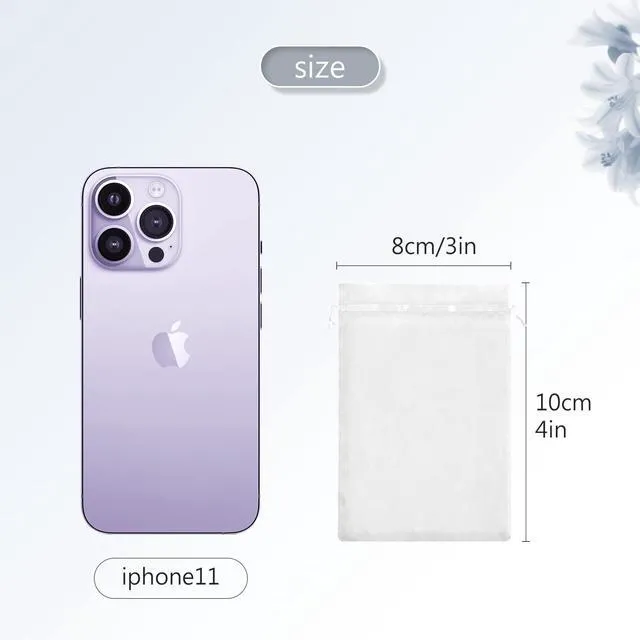 Alt view image 2 of 7 - 100Pcs White Organza Bags 3x4 in,Small Mesh Drawstring Gift Bag | Little Jewelry Bags for Wedding Party Favors,Mini Drawstring Pouch for Sachet,Candy,Goodie,Bracelet,Treat Bag for Easter Day