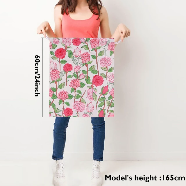 Alt view image 7 of 7 - Drawstring Gift Bags,Extra Large 24"x 20" | Premium Canvas Storage Bags | Reusable Fabric | Perfect for Baby Showers,Birthday Parties | Rosy