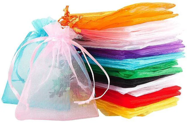 Main image of 100PCS Organza Bags(3x4inch,Mixedcolor) | Small Mesh Bags Drawstring for Jewelry, Candy, Christmas, Sachets, Festivals, Bathroom Soaps, Wrapping Supplies