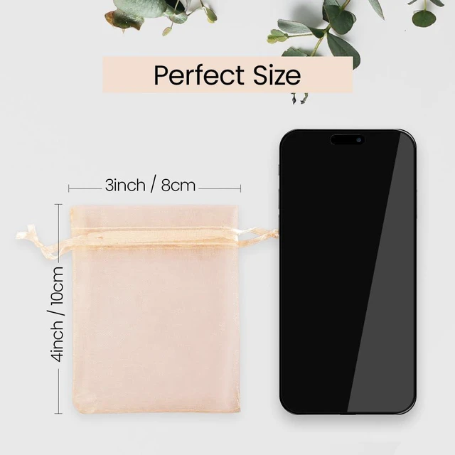 Alt view image 2 of 6 - 100PCS Organza Bags(3x4inch,Mixedcolor) | Small Mesh Bags Drawstring for Jewelry, Candy, Christmas, Sachets, Festivals, Bathroom Soaps, Wrapping Supplies