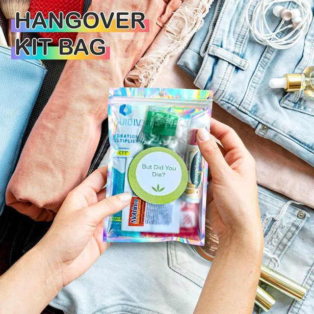 Alt view image 6 of 7 - 6.3x9.4 SmellProof Holographic Resealable Bag,Clear Mylar Favor Bag | 50 pcs Foil Pouch Bag,Zip Iridescent Party Favor Bag for Goodie,Candy,Treat,Food Storage,Jewelry,Packaging for Small Business