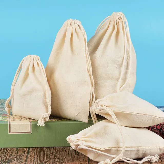 Alt view image 7 of 7 - 50 Pcs Cotton Muslin Drawstring Sachet Pouch Bags 2.8 * 3.5" | Pure Cotton Sachet BagsReusable Empty Gift Pouches for Party Home Supplies