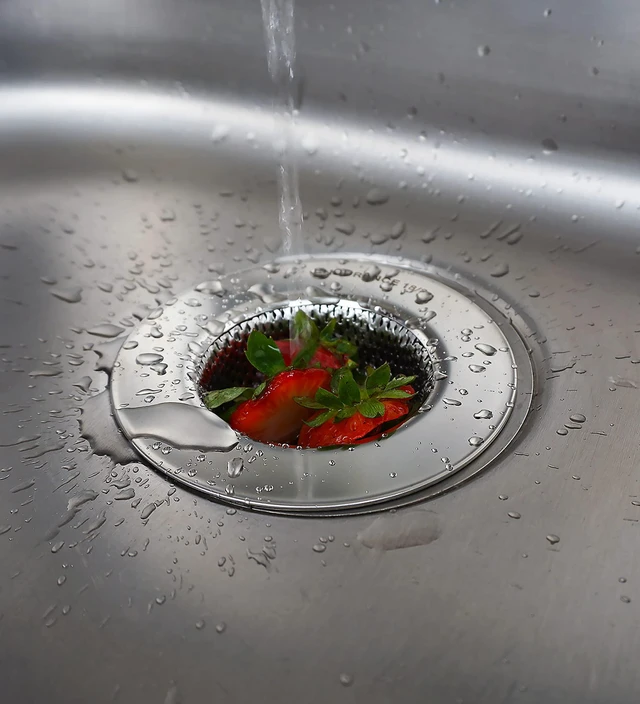 Alt view image 3 of 6 - Endurance® Stainless Steel Large Sink Strainer, 4.5" | Traps Food Scraps | Polished Finish with Precision Pierced Holes | Dishwasher Safe