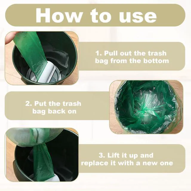 Alt view image 3 of 6 - Trash Bag Dispenser 2PCS Wall Mount | For Kitchen Bathroom Toilet Storage, Garbage Bag Holder with Self-Adhesive Mount, Space-Saving Design, Easy Refill