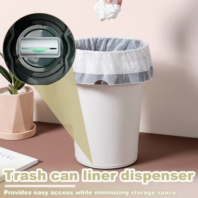 Alt view image 6 of 6 - Trash Bag Dispenser 2PCS Wall Mount | For Kitchen Bathroom Toilet Storage, Garbage Bag Holder with Self-Adhesive Mount, Space-Saving Design, Easy Refill