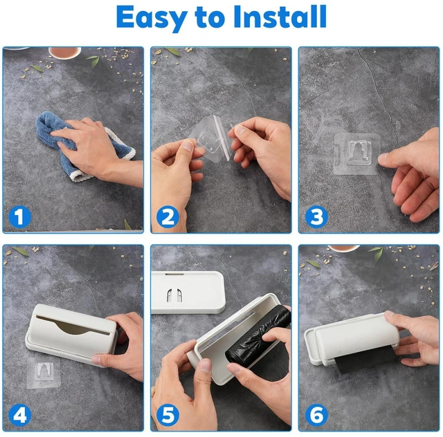 Alt view image 7 of 7 - 3Pcs Trash Bag Dispenser with 100 Liners, Wall Mounted Bag Holder | Space Saving Wall Mount Design, Trash Can Liner Dispenser Storage Plastic Grocery Garbage Bags for Kitchen Bathroom