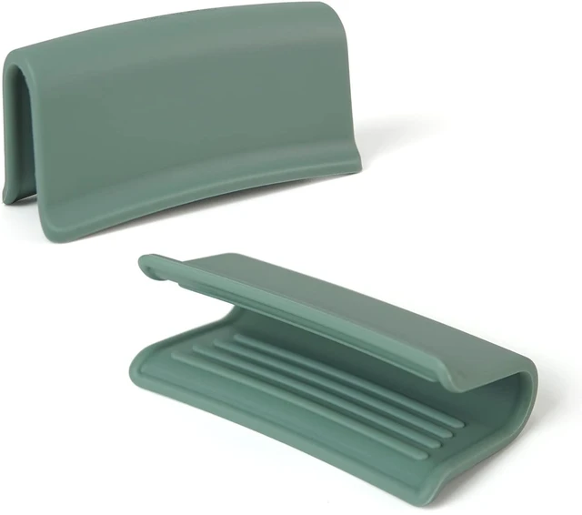 Main image of Silicone Pot Holders, 1 Pair (2 pcs) - Soy Green | Heat Resistant Pot Handle Covers for Kitchen, Accessories for Cast Iron or Ceramic Dutch Ovens