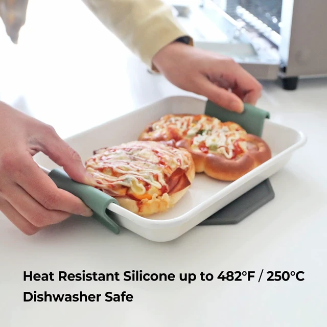 Alt view image 4 of 7 - Silicone Pot Holders, 1 Pair (2 pcs) - Soy Green | Heat Resistant Pot Handle Covers for Kitchen, Accessories for Cast Iron or Ceramic Dutch Ovens