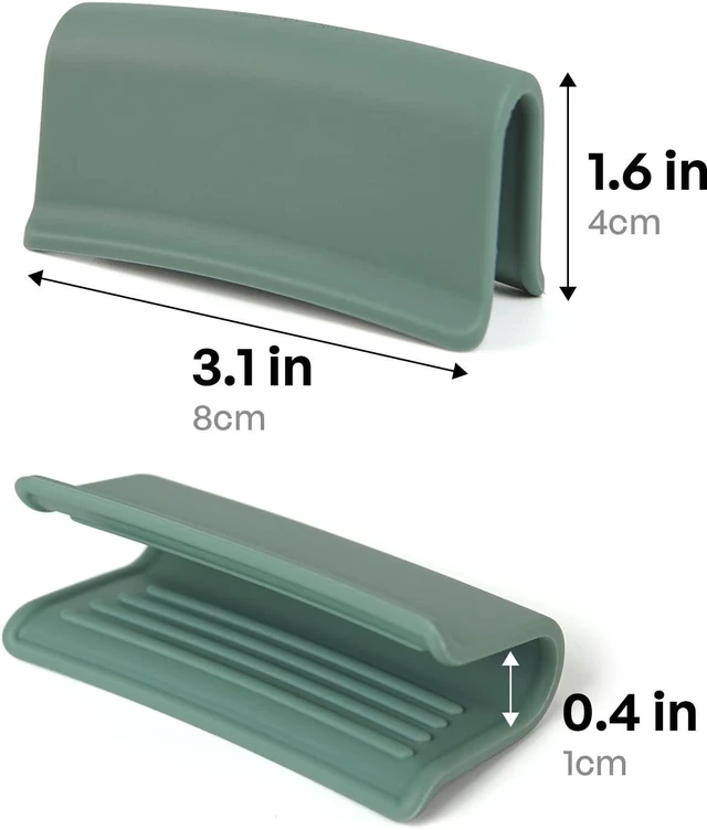 Alt view image 5 of 7 - Silicone Pot Holders, 1 Pair (2 pcs) - Soy Green | Heat Resistant Pot Handle Covers for Kitchen, Accessories for Cast Iron or Ceramic Dutch Ovens