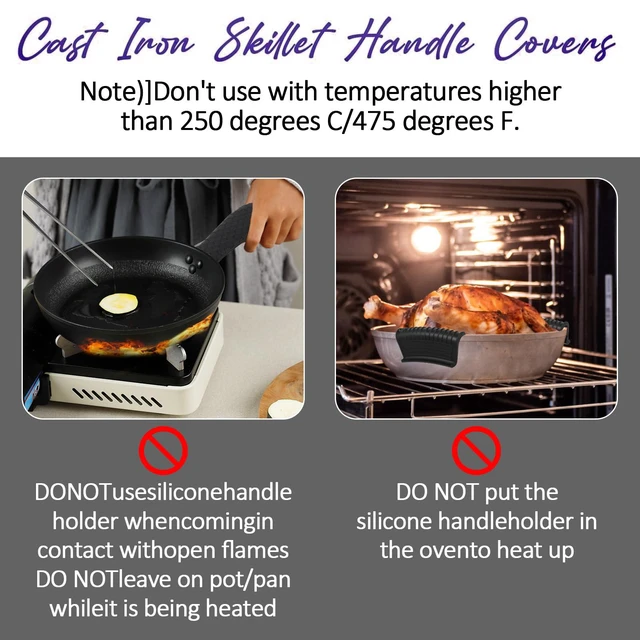 Alt view image 7 of 7 - 8 Pack Silicone Hot Handle Holder Cover Cast Iron Handle Cover Silicone Pot Holders Heat Resistant Assist Pan Handle Sleeve Non-Slip Pot Handle Covers for Cast Iron Skillet Metal Pan