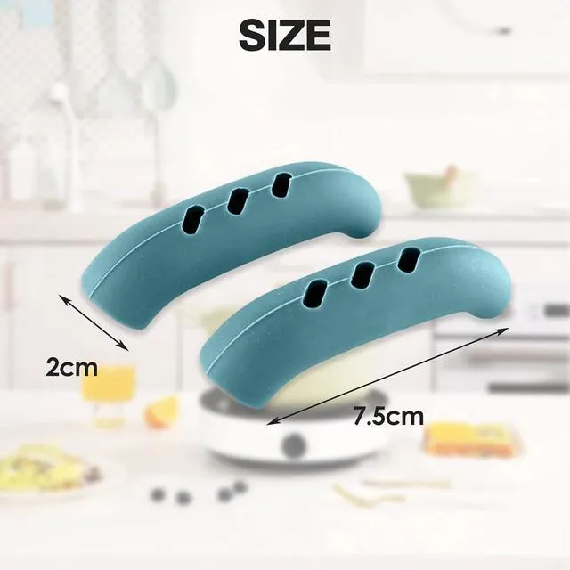 Alt view image 5 of 7 - 6 Pack Heat Resistant Silicone Pot Handle Covers Universal Fit for Pots Pans and Skillets Non Slip Grip Protects Hands from Hot Handles (Green)