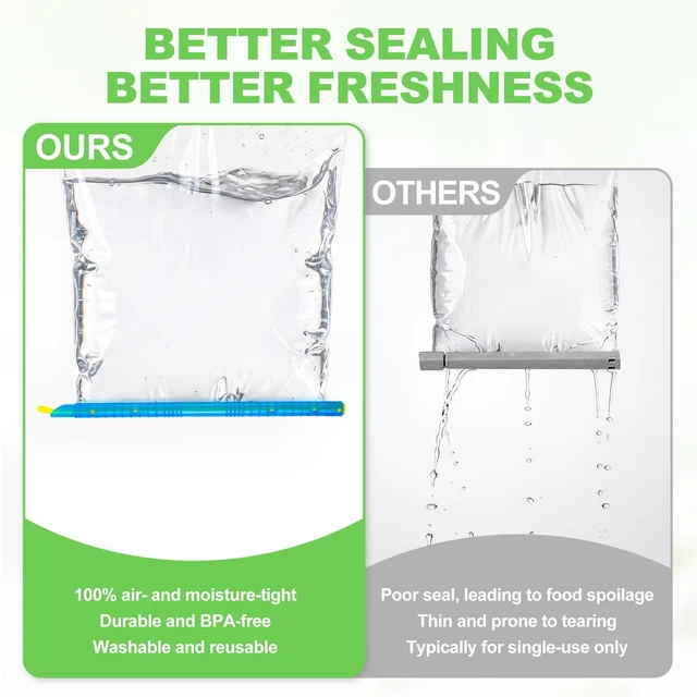 Alt view image 3 of 7 - 22 Pack Food Bag Sealer Sticks, Reusable Chip Bag Clips, Plastic ZOXILEN | Sliding Sealing Rods, Airtight Watertight Keep food fresh, Storage Accessories for Kitchen, 6 Different Sizes, Colors
