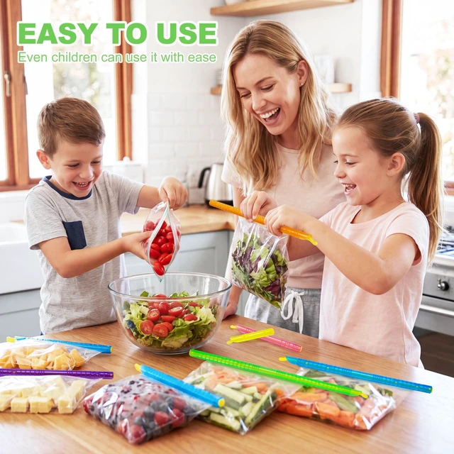 Alt view image 7 of 7 - 22 Pack Food Bag Sealer Sticks, Reusable Chip Bag Clips, Plastic ZOXILEN | Sliding Sealing Rods, Airtight Watertight Keep food fresh, Storage Accessories for Kitchen, 6 Different Sizes, Colors