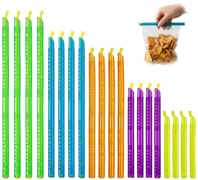 Main image of 20pc Magic Bag Sealer Sticks Reusable Plastic Food Storage Clips Multi-Size Airtight Watertight Closures for Snacks Chips Cereal Pantry Organization Kitchen Gadgets