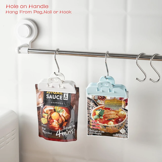 Alt view image 5 of 7 - Heavy Duty Bag Clips for Food, Chips, Snacks, Pet Food, Cereal, Coffee | Airtight Reusable & Non-Slip Sealing Clip, Kitchen Organization & Storage Essentials, Assorted Sizes-6-Pack (White)