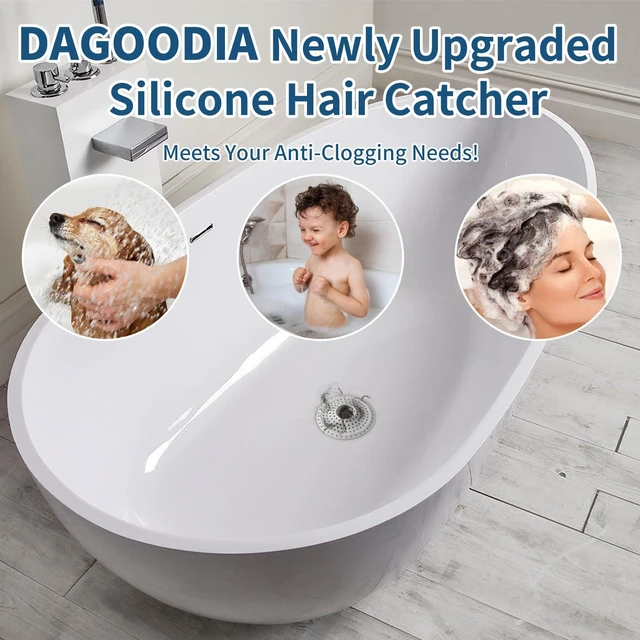 Alt view image 4 of 6 - 3Pcs Silicone Hair Catcher Shower Drain for Bathtub & Sink Trap/Strainer | 3 Pack Anti-Clog Collapsible Tub Protector Cover, Pet Hair Stopper fit 1 1/2" to 1 5/8'' Bathroom, Shower Stall & Sink Drains
