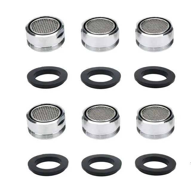 Alt view image 7 of 7 - 6 Pack Faucet Aerator 2.2 GPM Bathroom Sink Aerator Regular Standard Replacement Parts with Brass Shell 15/16-Inch Male Threads Aerator Faucet Filter with Gasket for Kitchen Bathroom