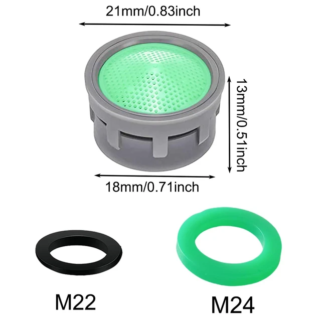 Alt view image 2 of 7 - Faucet Aerator, 1.5 GPM Flow Restrictor Insert, Faucet Aerator Replacement Part for Bathroom or Kitchen Faucet Filter, Fits Male and Female Faucet Aerators with Washers (20 Pcs)