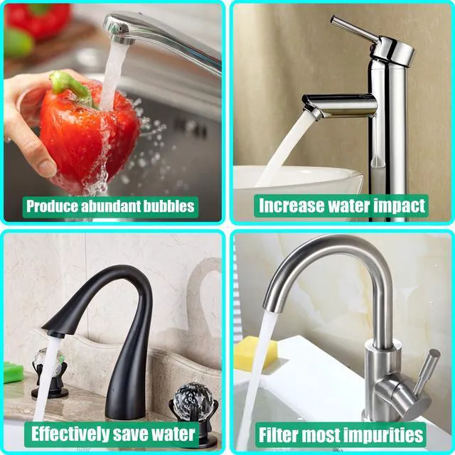 Alt view image 7 of 7 - Faucet Aerator, 1.5 GPM Flow Restrictor Insert, Faucet Aerator Replacement Part for Bathroom or Kitchen Faucet Filter, Fits Male and Female Faucet Aerators with Washers (20 Pcs)