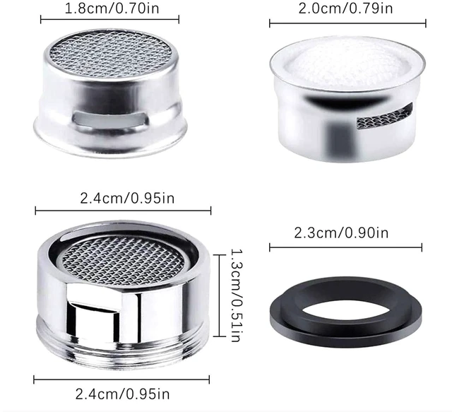 Alt view image 2 of 7 - Faucet Aerator Kitchen Sink Replacement Parts With Brass Shell 15/16-Inch Male Threads Filter With Gasket for Kitchen Bathroom - 4 Pack