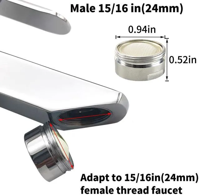 Alt view image 2 of 7 - Bathroom Sink Aerator,2.2 GPM Faucet Aerator, Made of Solid Brass and Stainless Steel,15/16 Inch Male Thread Faucet Replacement with Gasket,For Kitchen and Bathroom,6PCS(Silvery)