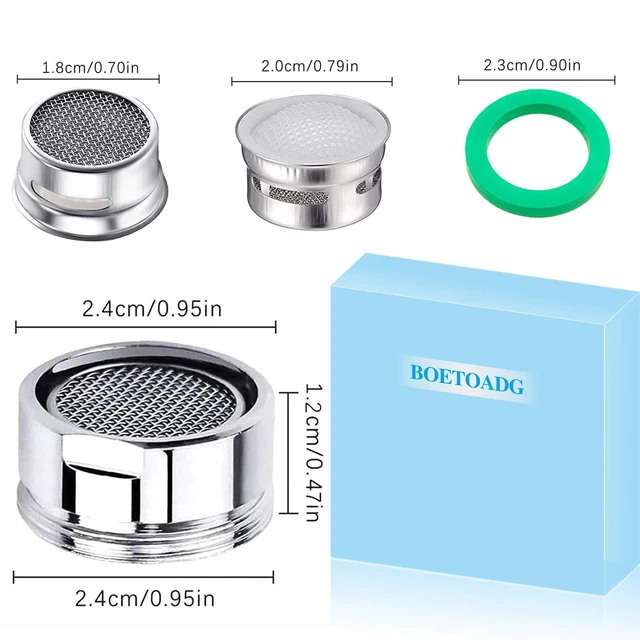 Alt view image 2 of 7 - 4PCS Faucet Aerator, 2 Packs of Aerator Filter Replacement Parts, With Brass Housing 15/16 Inch 24mm External Thread Aerator Faucet Filter, With Gasket, For Kitchen and Bathroom