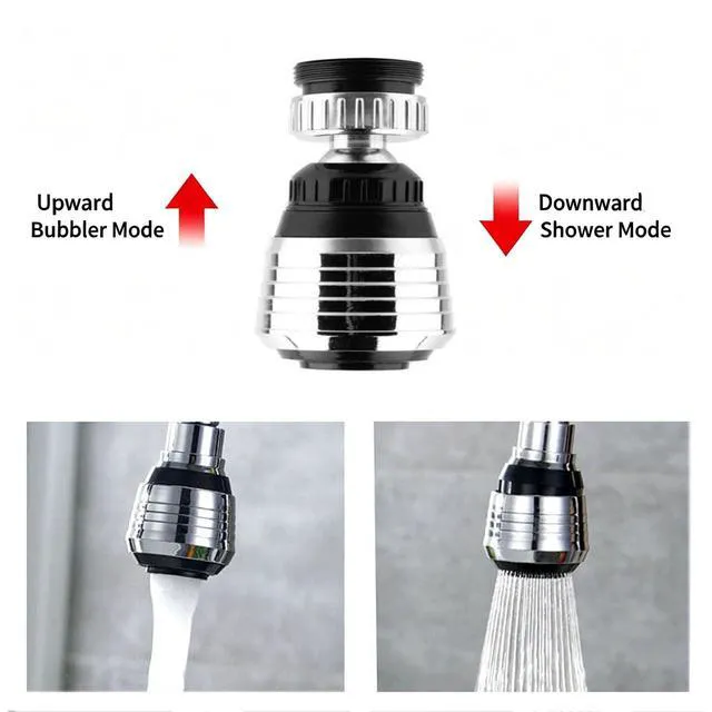 Alt view image 2 of 6 - 360° Rotate Swivel Water Saving Tap Aerator Diffuser Faucet Nozzle Filter Adapter, Fit M22 M24 Kitchen Sink & Utility Faucets